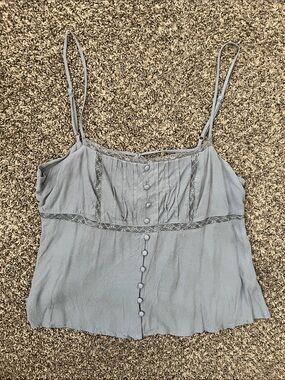 wild fable Light Gray Lace-Trim Spaghetti Strap Cami